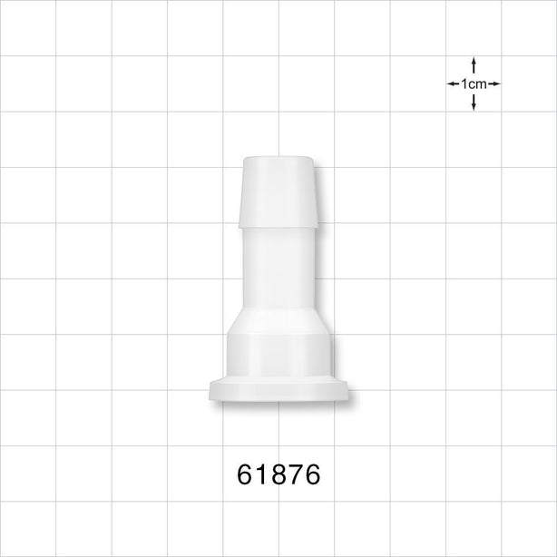 Sanitary Flange, Barbed, Natural - 0.5 inch/0.75 inch Mini; Fits 1/2 inch ID Tubing (0.5 inch, 12.7 mm) - 61876