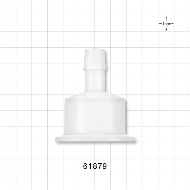 Sanitary Flange, Barbed, Natural - 1 inch/1.5 inch Standard; Fits 1/2 inch ID Tubing (0.5 inch, 12.7 mm) - 61879