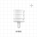Female Hansen Quick Disconnect Body, Barbed, White - Fits 1/4 inch ID Tubing (0.25 inch, 6.35 mm) - 61903