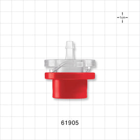 Female Hansen Snap to Lock Body, Barbed, Red - Fits 1/4 inch ID Tubing (0.25 inch, 6.35 mm) - 61905