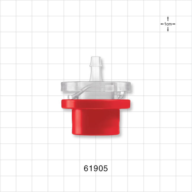 Female Hansen Snap to Lock Body, Barbed, Red - Fits 1/4 inch ID Tubing (0.25 inch, 6.35 mm) - 61905