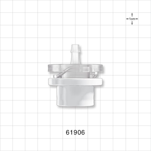 Female Hansen Snap to Lock Body, Barbed, White - Fits 1/4 inch ID Tubing (0.25 inch, 6.35 mm) - 61906
