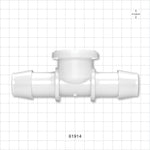 aSURE™ Sanitary Flange Instrument Tee, Barbed, Natural, Pre-Attached Diaphragm - 1 inch/1.5 inch Standard; Fits 1 inch ID Tubing (25.4 mm) - 61914