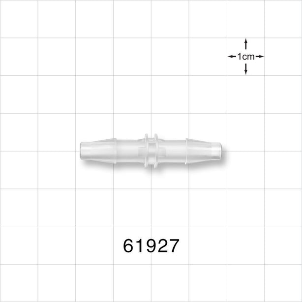 Straight Connector, Barbed, Natural - Fits 3/16 inch ID Tubing (0.188 inch, 4.76 mm) - 61927