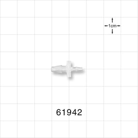 Straight Connector, Reducer, Barbed, Natural - Fits 1/8 inch x 1/16 inch ID Tubing (0.125 inch x 0.063 inch, 3.18 mm x 1.59 mm) - 61942