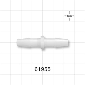 Straight Connector, Barbed, Natural - Fits 1/4 inch ID Tubing (0.25 inch, 6.38 mm) - 61955