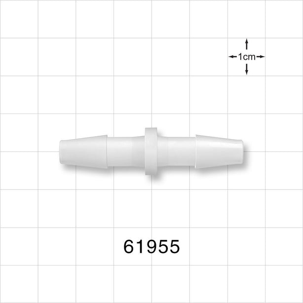Straight Connector, Barbed, Natural - Fits 1/4 inch ID Tubing (0.25 inch, 6.38 mm) - 61955