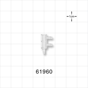 3-port F Style Manifold, Barbed, Natural - Fits 1/16 inch ID Tubing (0.063 inch, 1.59 mm) - 61960