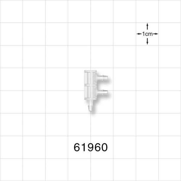 3-port F Style Manifold, Barbed, Natural - Fits 1/16 inch ID Tubing (0.063 inch, 1.59 mm) - 61960