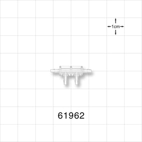 4-port Thru Flow Double Elbow Style Manifold, Barbed, Natural - Fits 1/16 inch ID Tubing (0.063 inch, 1.59 mm) - 61962
