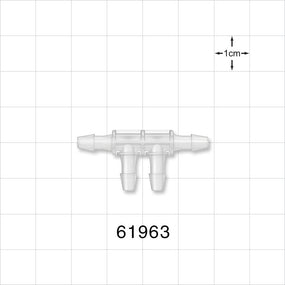4-port Double Elbow Style Manifold, Barbed, Natural - Fits 1/8 inch ID Tubing (0.125 inch, 3.18 mm) - 61963