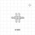 6-port Double T Style Manifold, Barbed, Natural - Fits 1/8 inch ID Tubing (0.125 inch, 3.18 mm) - 61964