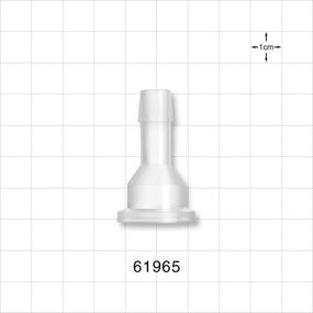 Sanitary Flange, Barbed, Natural - 0.5 inch/0.75 inch Mini; Fits 3/8 inch ID Tubing (0.375 inch, 9.53 mm) - 61965