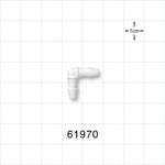 Elbow Connector, Barbed, White - Fits 1/8 inch ID Tubing (0.125 inch, 3.18 mm) - 61970