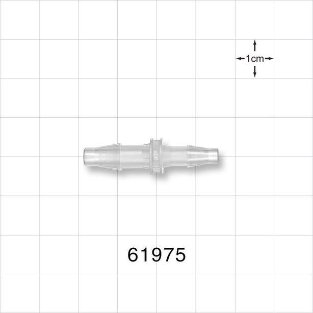 Straight Connector, Reducer, Barbed, Natural - Fits 3/16 inch x 5/32 inch ID Tubing (0.188 inch x 0.156 inch, 4.76 mm x 3.97 mm) - 61975