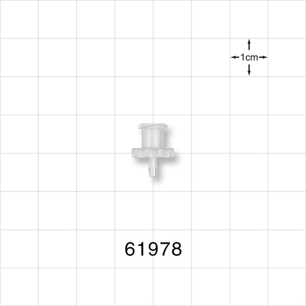 Female Luer Lock, Barbed, Natural - Fits 1/16 inch ID Tubing (0.063 inch, 1.59 mm) - 61978