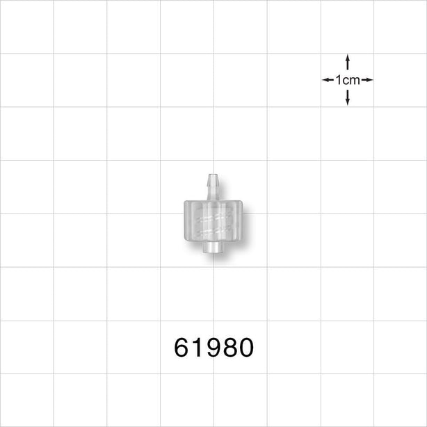 Male Luer Lock, Barbed, Natural - Fits 1/16 inch ID Tubing (0.063 inch, 1.59 mm) - 61980