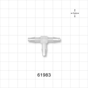 T Connector, Barbed, Natural - Fit 5/32 inch ID Tubing (0.156 inch Tubing, 3.97 mm) - 61983