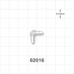 Elbow Connector, Barbed, Natural - Fits 1/8 inch ID Tubing (0.125 inch, 3.18 mm) - 62016