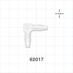 Elbow Connector, Barbed, Natural - Fits 3/16 inch ID Tubing (0.188 inch, 4.76 mm) - 62017
