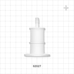 Sanitary Flange, Barbed, Natural - 1 inch/1.5 inch Standard; Fits  1/4 inch ID tubing (0.25 inch, 6.35 mm) - 62027
