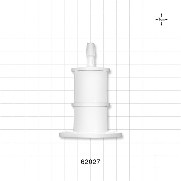 Sanitary Flange, Barbed, Natural - 1 inch/1.5 inch Standard; Fits  1/4 inch ID tubing (0.25 inch, 6.35 mm) - 62027