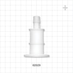 Sanitary Flange, Barbed, Natural - 1 inch/1.5 inch Standard; Fits 1/2 inch ID tubing (0.5 inch, 12.7 mm) - 62029