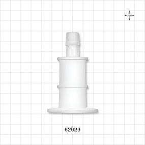 Sanitary Flange, Barbed, Natural - 1 inch/1.5 inch Standard; Fits 1/2 inch ID tubing (0.5 inch, 12.7 mm) - 62029