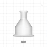 Sanitary Flange, Concentric Reducer, Natural - 2 inch x 0.5 inch/0.75 inch Mini - 62036
