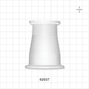 Sanitary Flange, Concentric Reducer, Natural - 2 inch x 1 inch/1.5 inch Standard - 62037