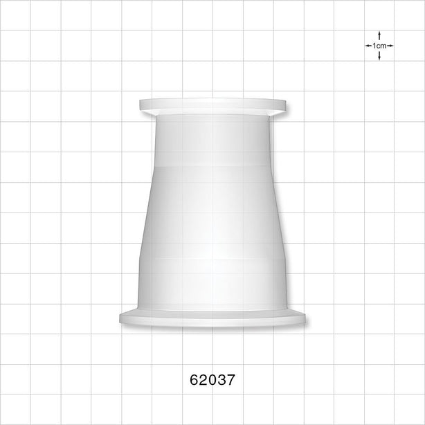 Sanitary Flange, Concentric Reducer, Natural - 2 inch x 1 inch/1.5 inch Standard - 62037