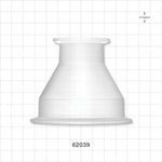 Sanitary Flange, Concentric Reducer, Natural - 3 inch x 1 inch/1.5 inch Standard - 62039