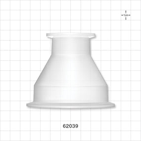 Sanitary Flange, Concentric Reducer, Natural - 3 inch x 1 inch/1.5 inch Standard - 62039