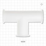 T Fitting, Sanitary Flange, Natural - 1 inch/1.5 inch Standard - 62220