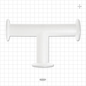 T Fitting, Sanitary Flange, Natural - 1 inch/1.5 inch Ladish - 62221