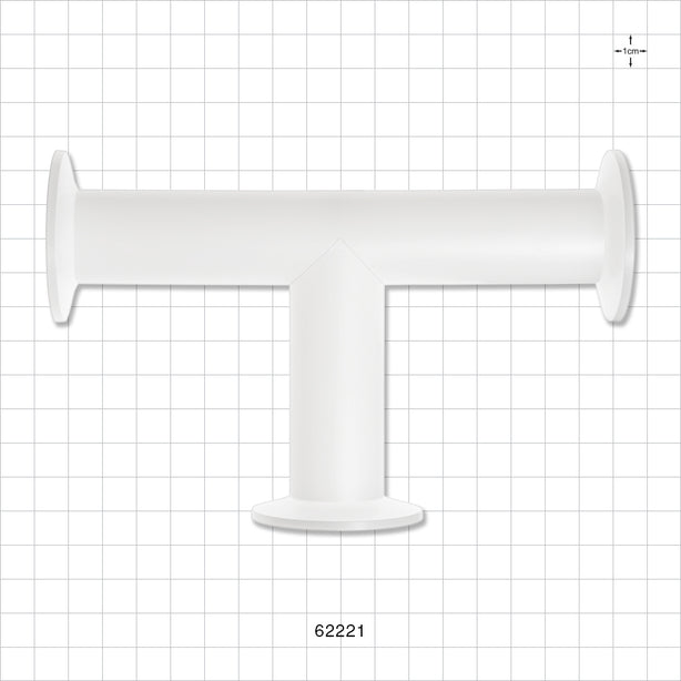 T Fitting, Sanitary Flange, Natural - 1 inch/1.5 inch Ladish - 62221