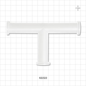T Fitting, Sanitary Flange, Natural - 0.5 inch/ 0.75 inch Mini - 62222