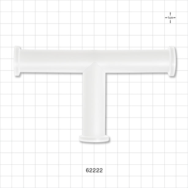 T Fitting, Sanitary Flange, Natural - 0.5 inch/ 0.75 inch Mini - 62222