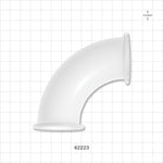 90 Degree Elbow Fitting, Sanitary Flange, Natural - 1 inch/1.5 inch Standard - 62223