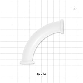 90 Degree Elbow Fitting, Sanitary Flange, Natural - 0.5 inch/ 0.75 inch Mini - 62224
