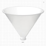 Funnel, Sanitary Flange - 10 inch Funnel (254 mm) x 1 inch/1.5 inch Standard Flange - 62231