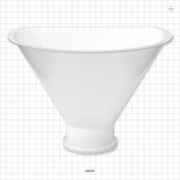 Flat Edge Funnel, Sanitary Flange - 10 inch Funnel (254 mm) x 3 inch Flange - 62235