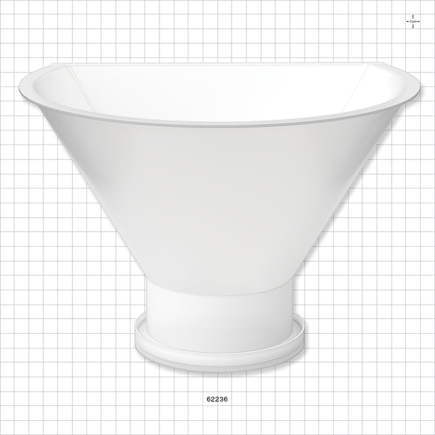 Flat Edge Funnel, Sanitary Flange - 10 inch Funnel (254 mm) x 4 inch Flange - 62236