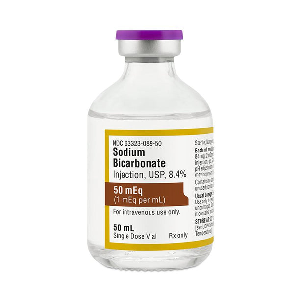 Fresenius Kabi Sodium Bicarbonate Injection, 8.4%, Single-Dose Vial, 25 x 50 mL - 63323-0089-50 - 25 Each