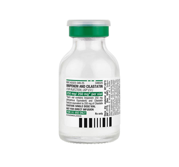 FRESENIUS KABI Injection Imipenem/Cilastatin 250/250mg Single Dose Vial, 25 per Box - 63323-0349-25 - 25 Each