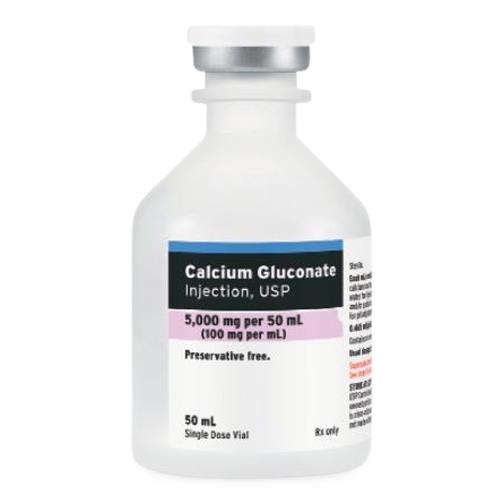 Fresenius Kabi Injection 63323-0360-59 Calcium Gluconate 100 mg / mL Preservative-Free Single-Dose Vial, 25 x 50 mL - MDL-63323-360-59 - 25 Each