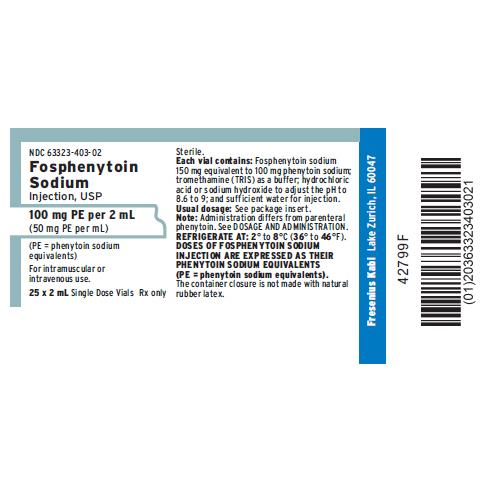 FRESENIUS KABI Fosphenytoin Injection 63323-0403-02 25 Each - MDL-63323-403-02