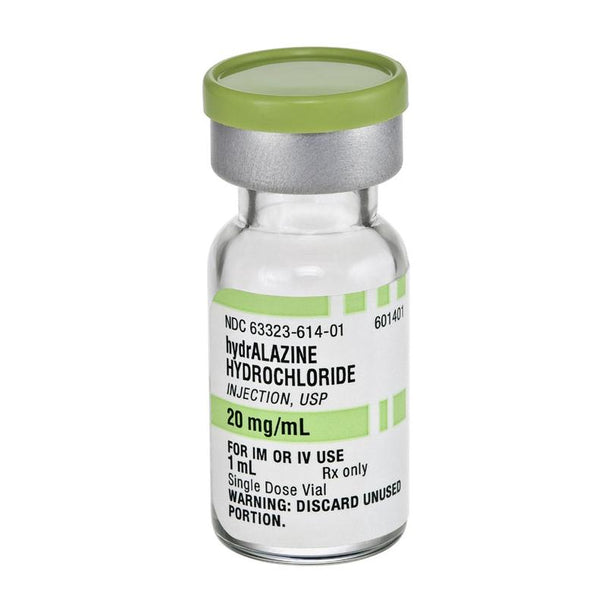 FRESENIUS KABI Hydralazine HCL Injection, 20 mg/mL Single-Dose Vial, 25 x 1 mL - 63323-0614-01 - 25 Each