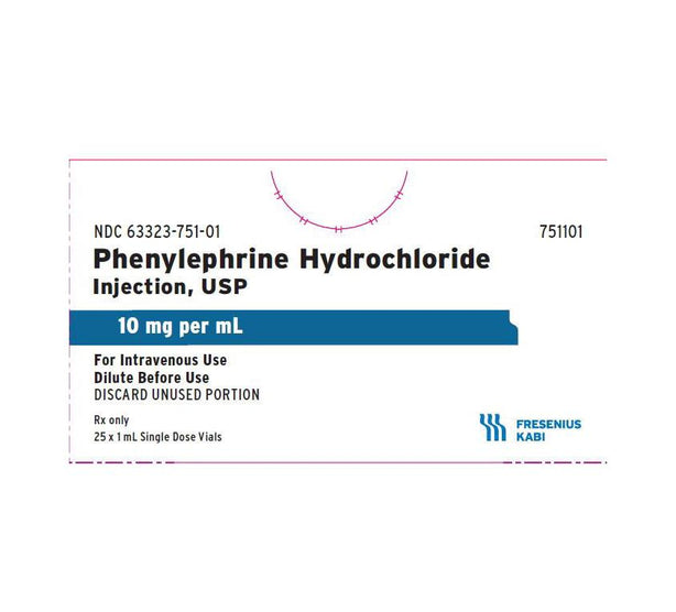 Fresenius Kabi Phenylephrine HCL Injections 63323-0751-01 - 25.0 Each - MDL-63323-751-01