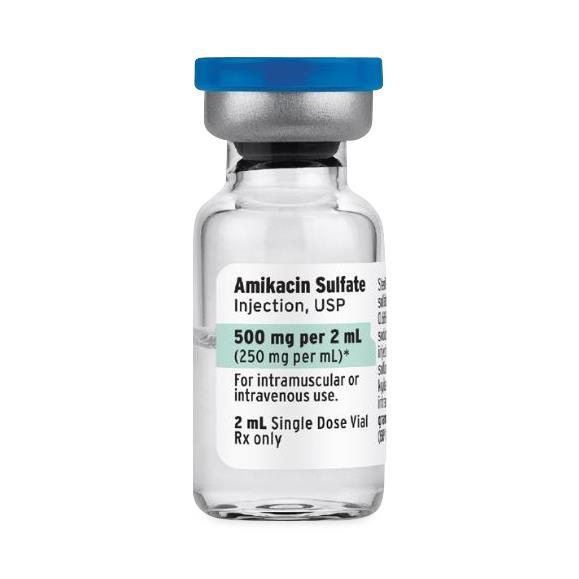 Fresenius Kabi Injection Amikacin Sulfate 500mg/mL Single Dose Vial, 10 x 2mL - 63323-0815-02 - 10 Each
